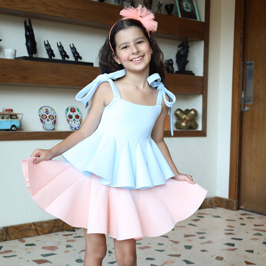 occasions or everyday wear dress  for little girl  and toddlers in pink and blue